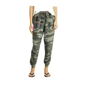 Splendid Gray Camo Jogger Large in Super Soft Linen Blend Fabric with Pockets